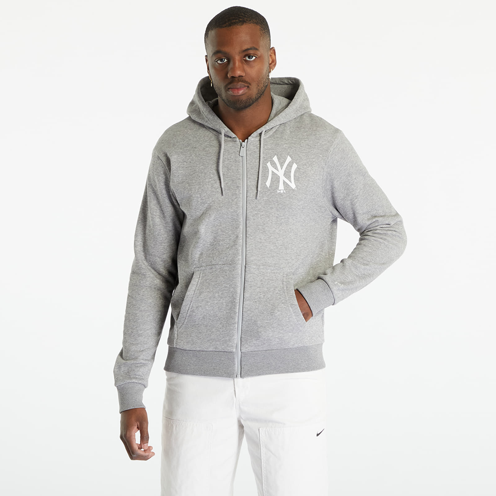 Mikiny a svetre New Era League Essentials Fz Hoody New York Yankees Hgrwhi
