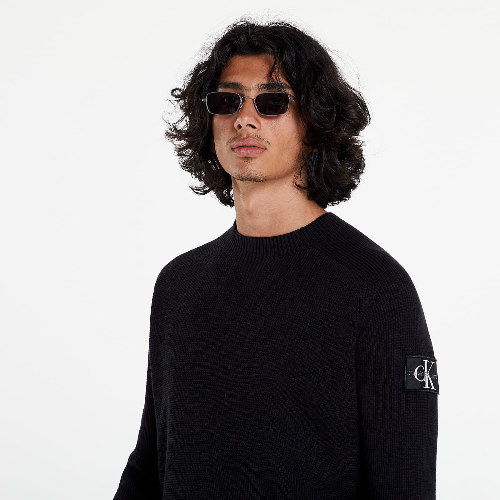 Pullover CALVIN KLEIN JEANS Calvin Klein Jeans Monologo Badge Sweat Black