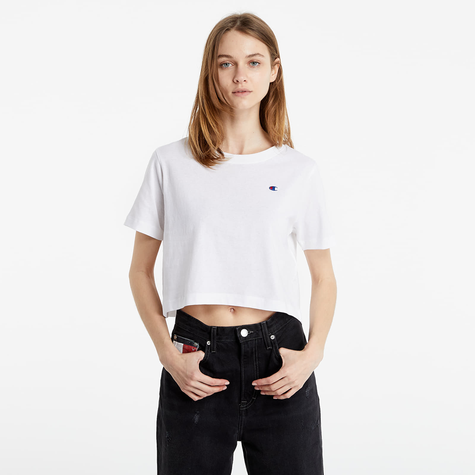 White champion crop hoodie clearance