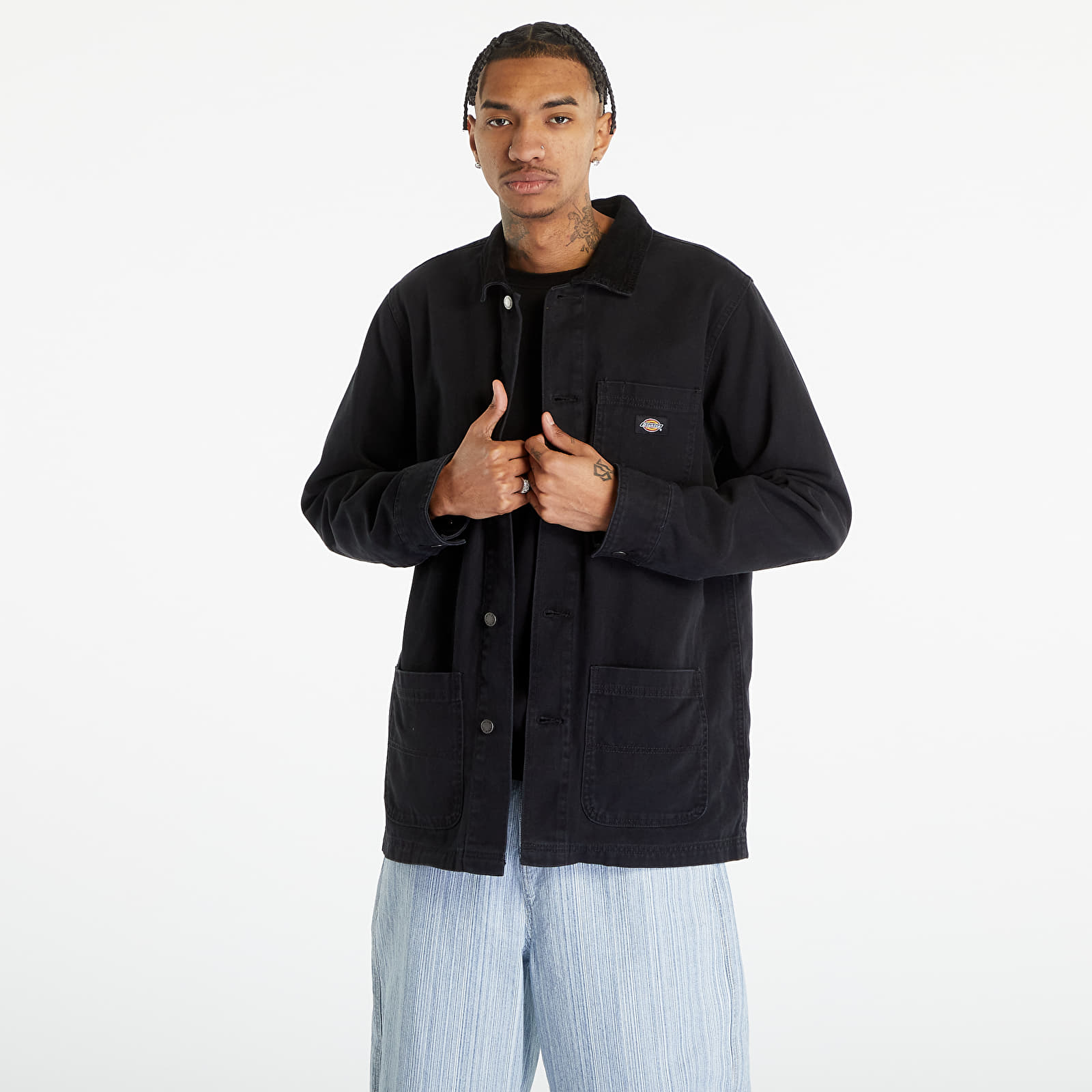 Jacken Dickies Duck Canvas Unlined Chore Coat Stone Washed Black