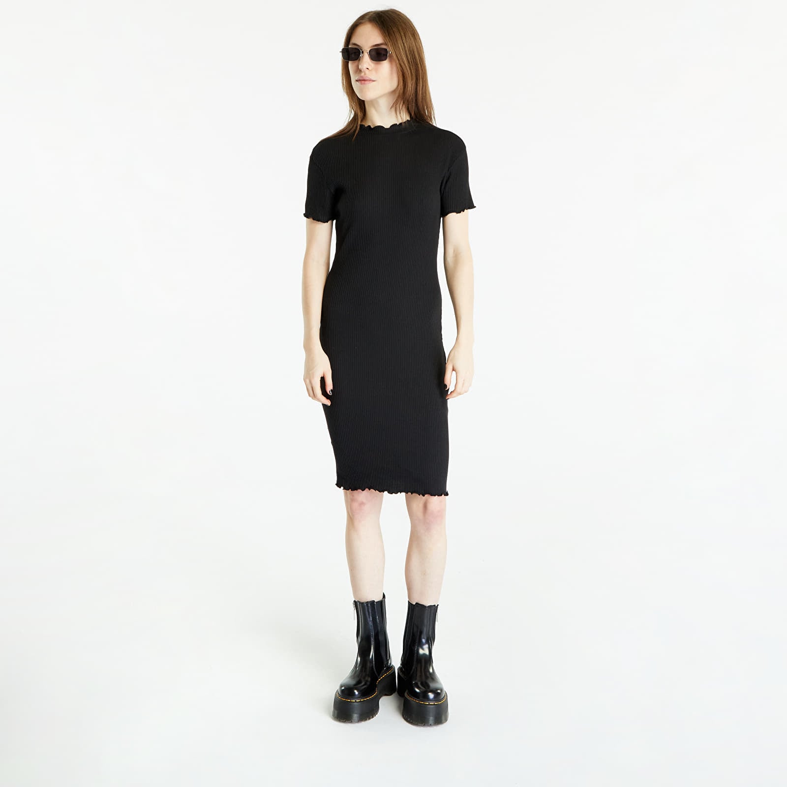 Облекло Urban Classics Ladies Rib Tee Dress Black S