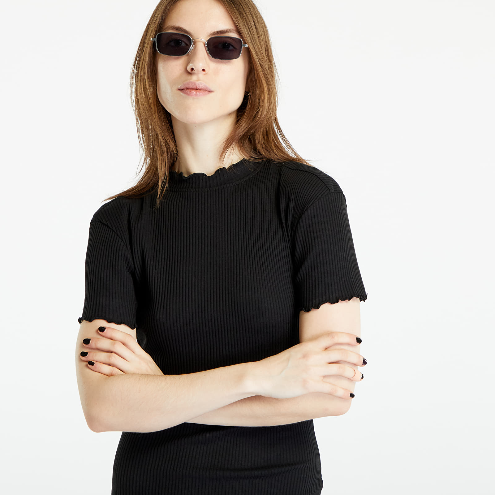 Vestido Urban Classics Ladies Rib Tee Dress Black