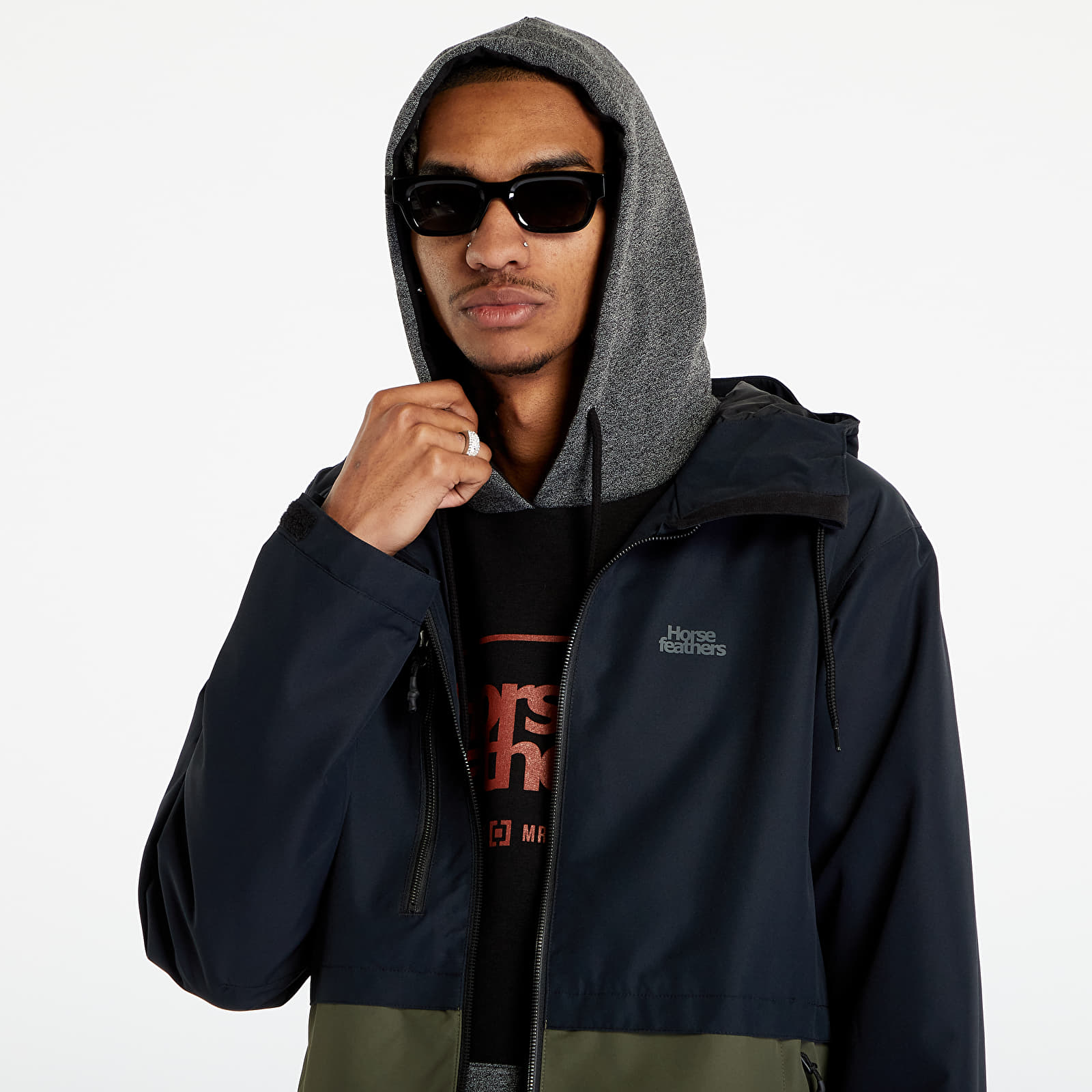 Jachetă Horsefeathers Closter II Jacket Black/ Grape Leaf