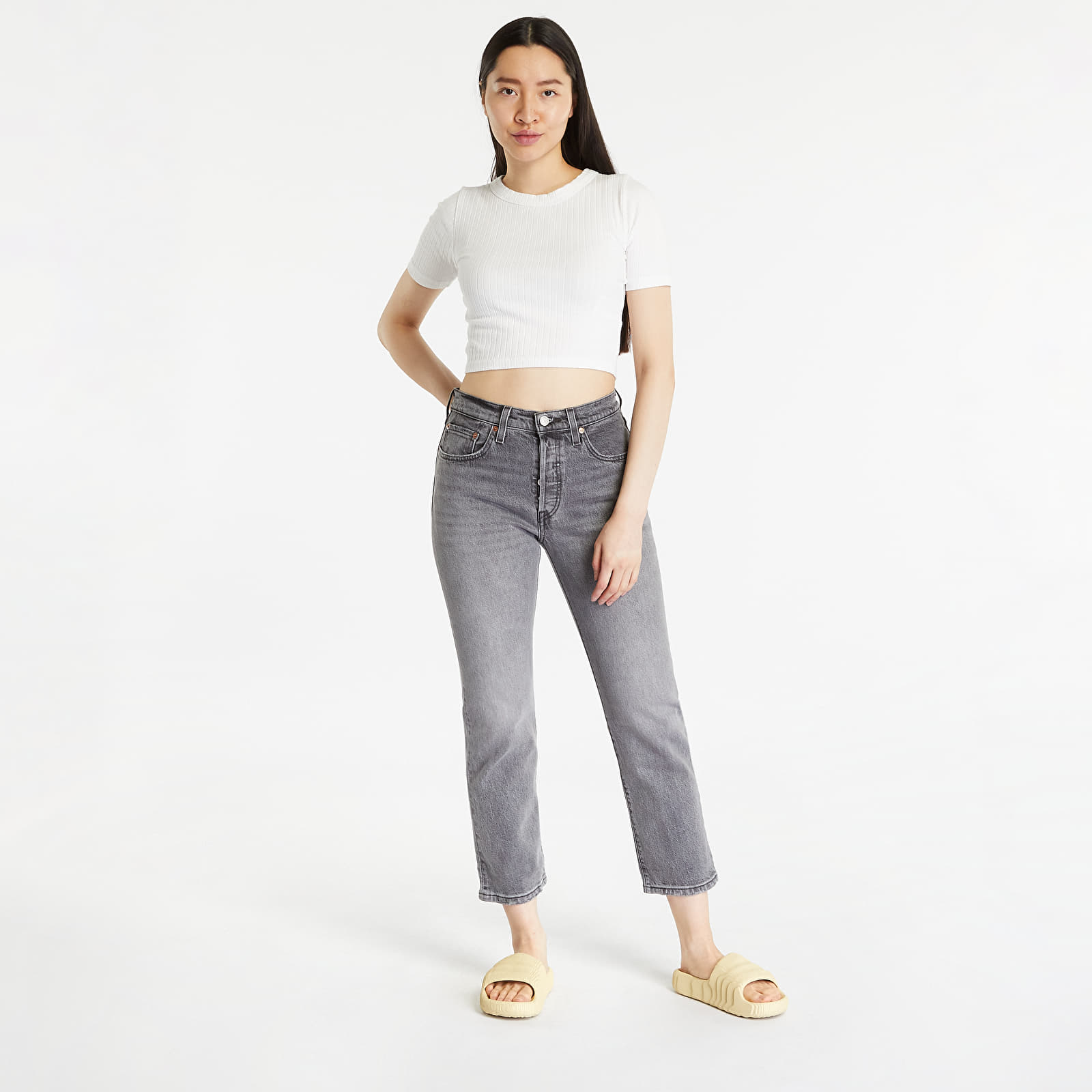 Džíny Levi's ® 501® Crop Jeans Gray Worn In