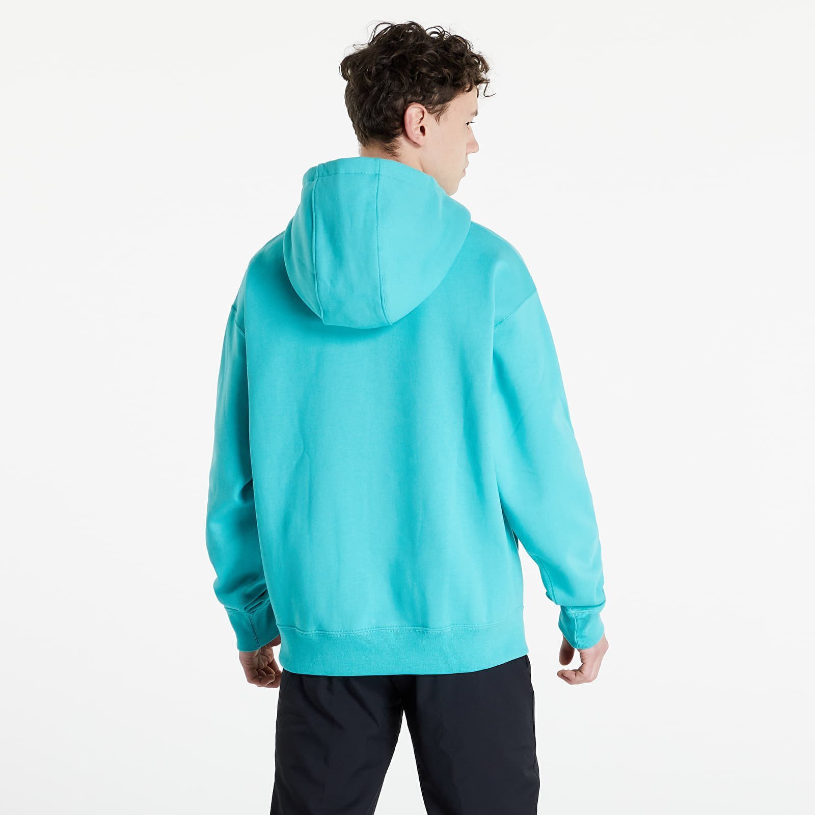 Kleidung für Männer Nike Lab Solo Swoosh Men's Fleece Hoodie Washed Teal/ White