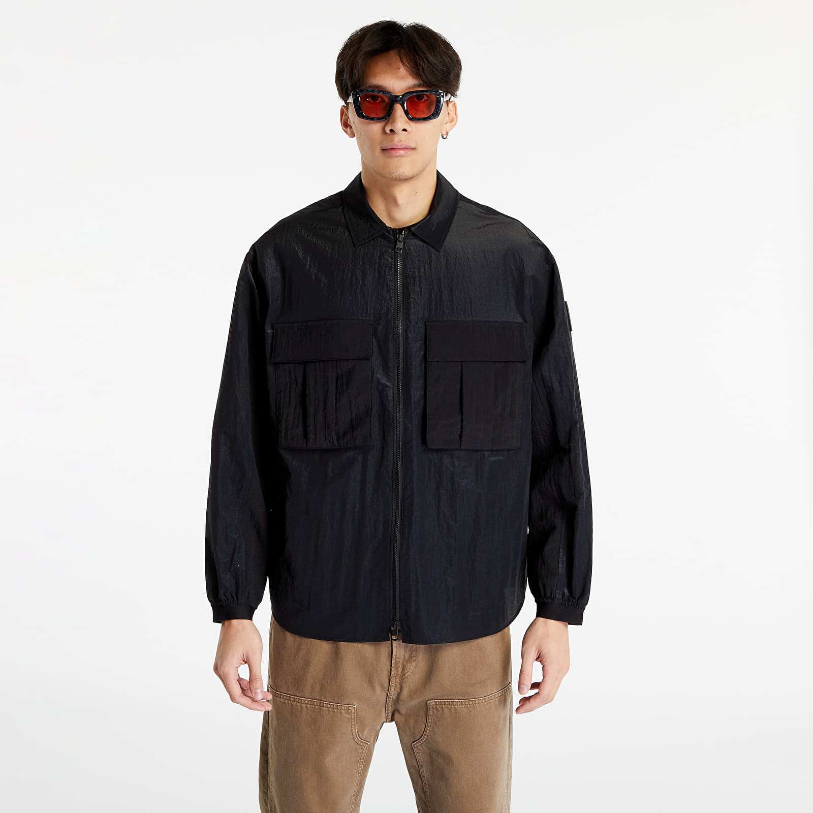 Košele CALVIN KLEIN JEANS Mesh Ripstop Overshirt Black