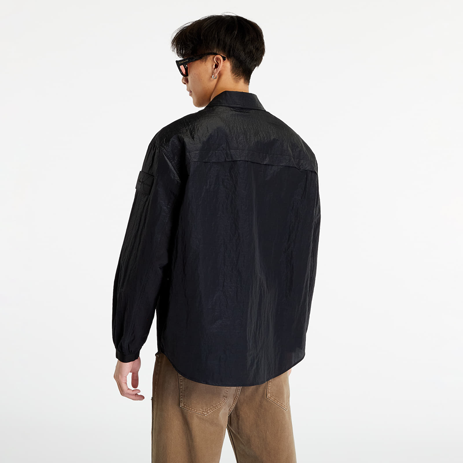 Košele CALVIN KLEIN JEANS Mesh Ripstop Overshirt Black