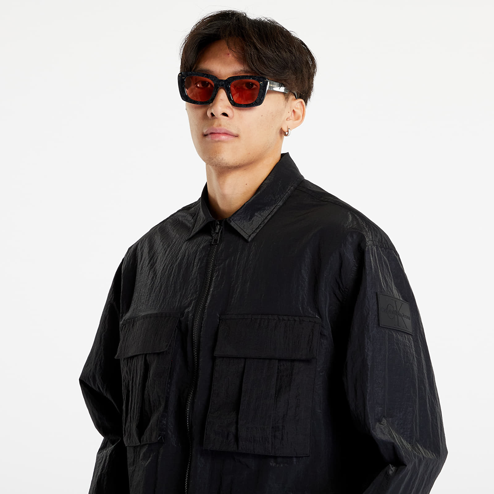 Košele CALVIN KLEIN JEANS Mesh Ripstop Overshirt Black