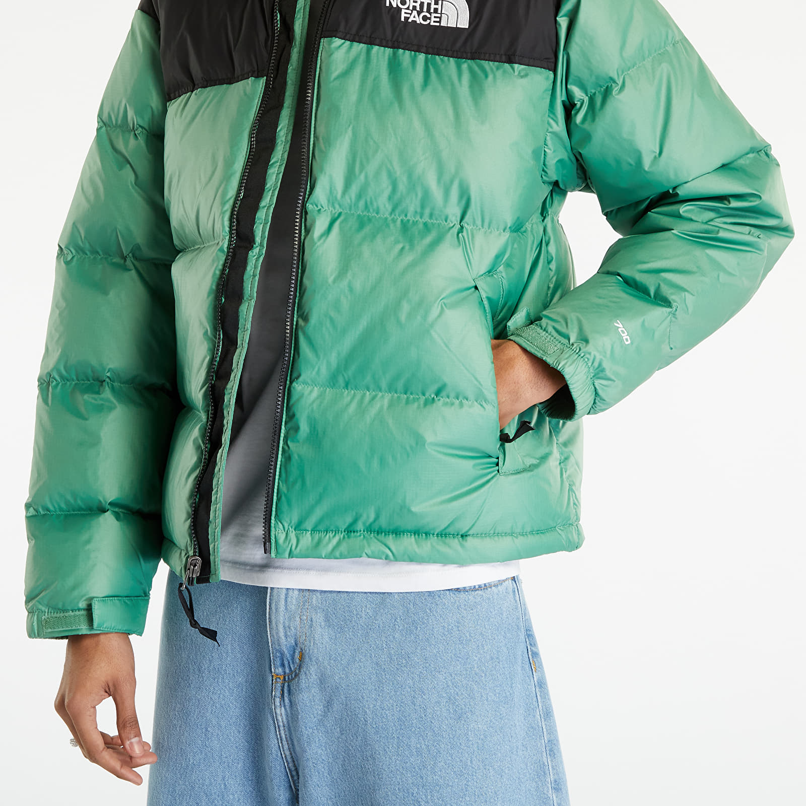 The north face nuptse green top