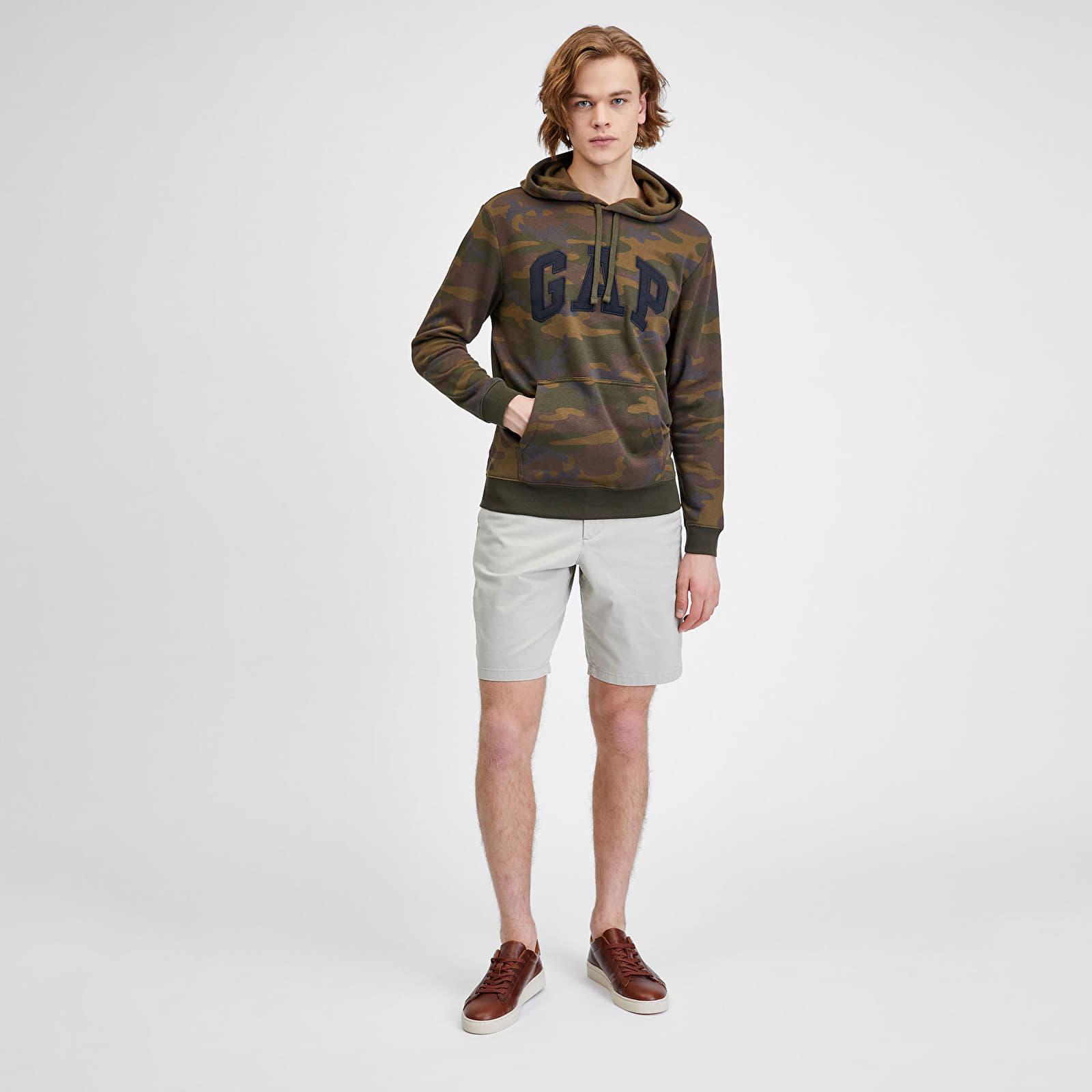 Dukserice GAP V-Printed Heritage Logo Po Green Camo