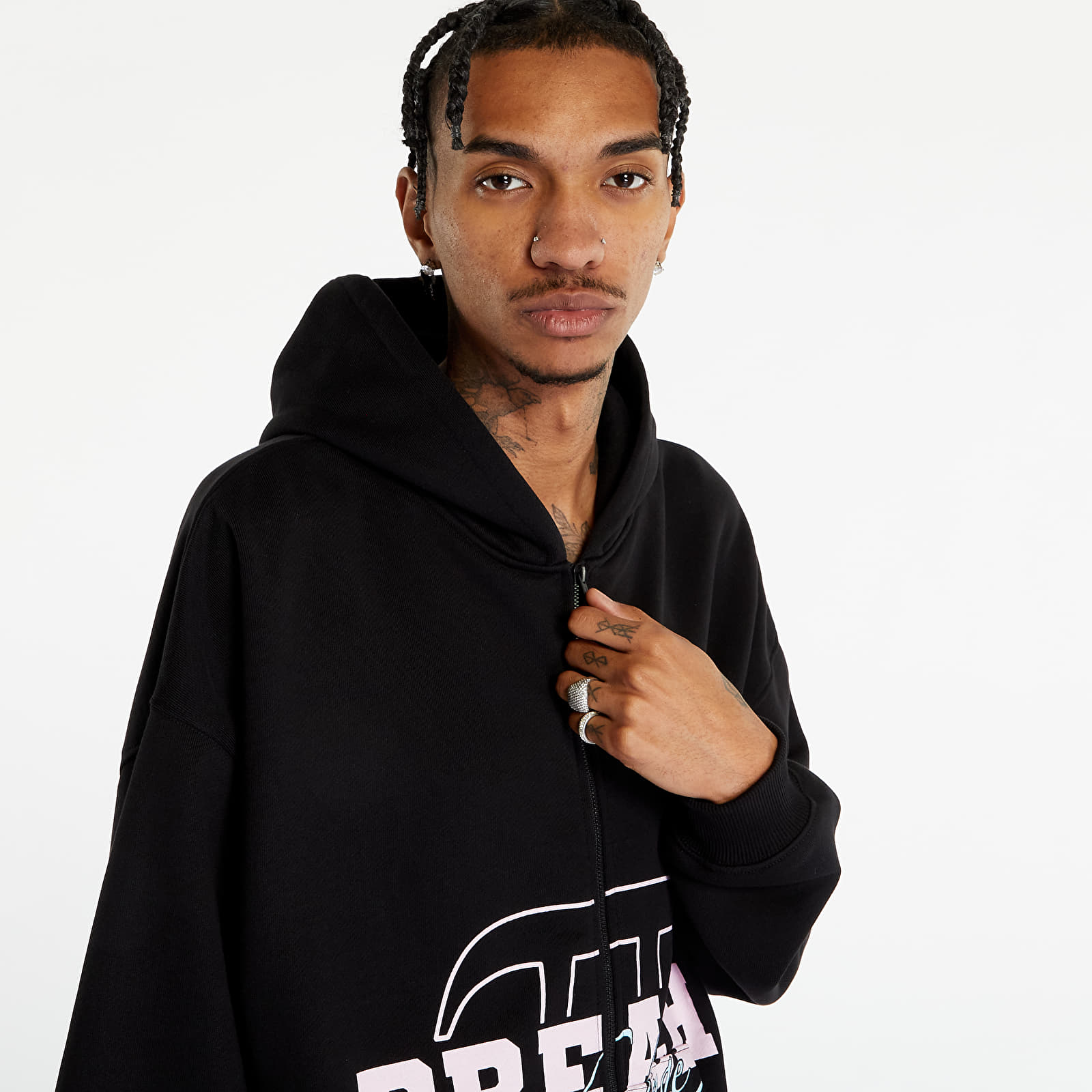 Sweatshirts PREACH Varsity Zip Hoody Washed Black