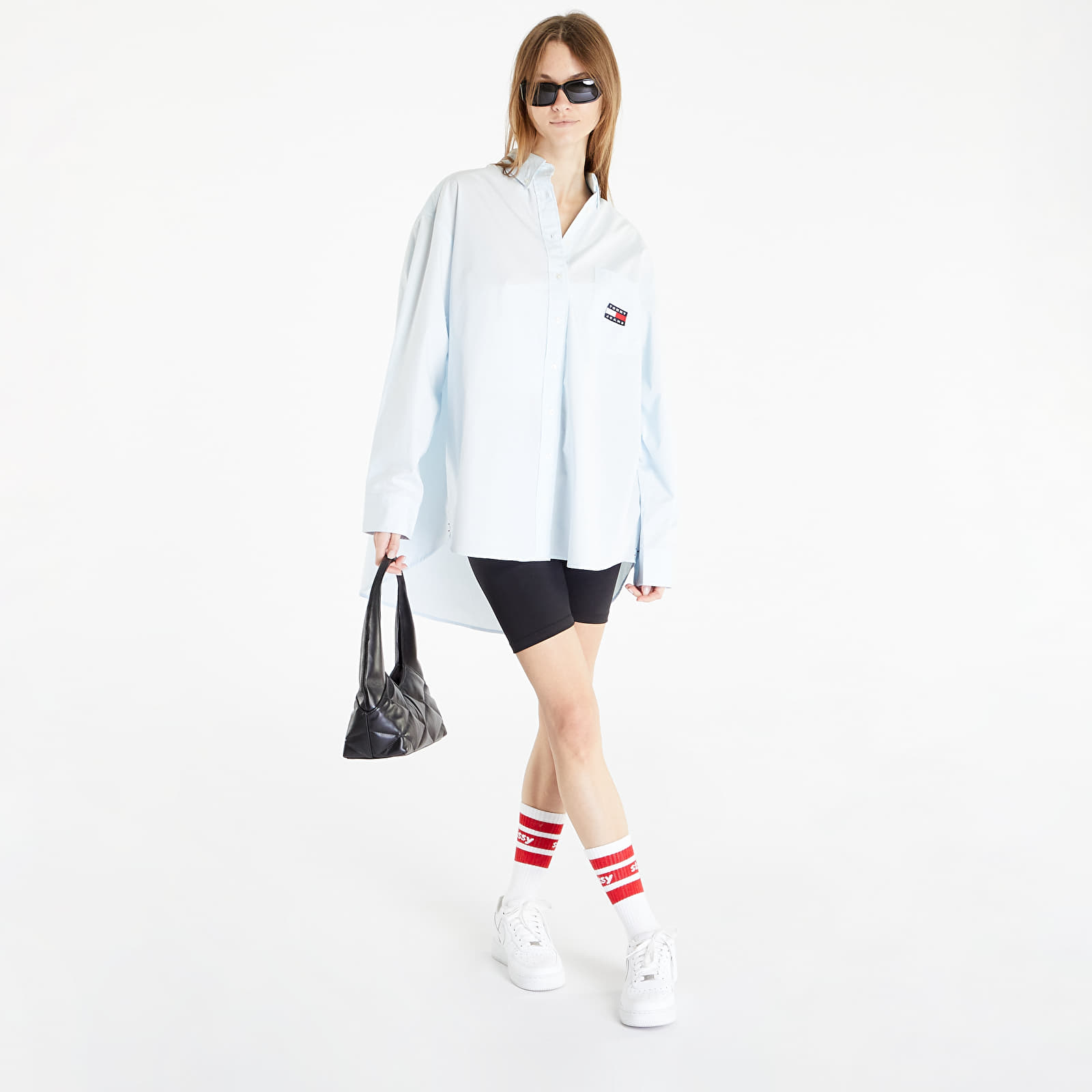 Hemden TOMMY JEANS Super Oversized Shirt Shimmering Blue