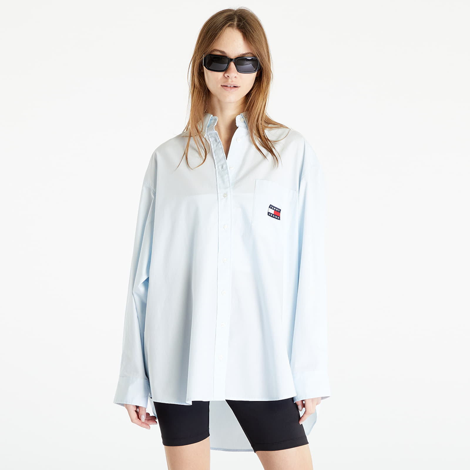Hemden TOMMY JEANS Super Oversized Shirt Shimmering Blue