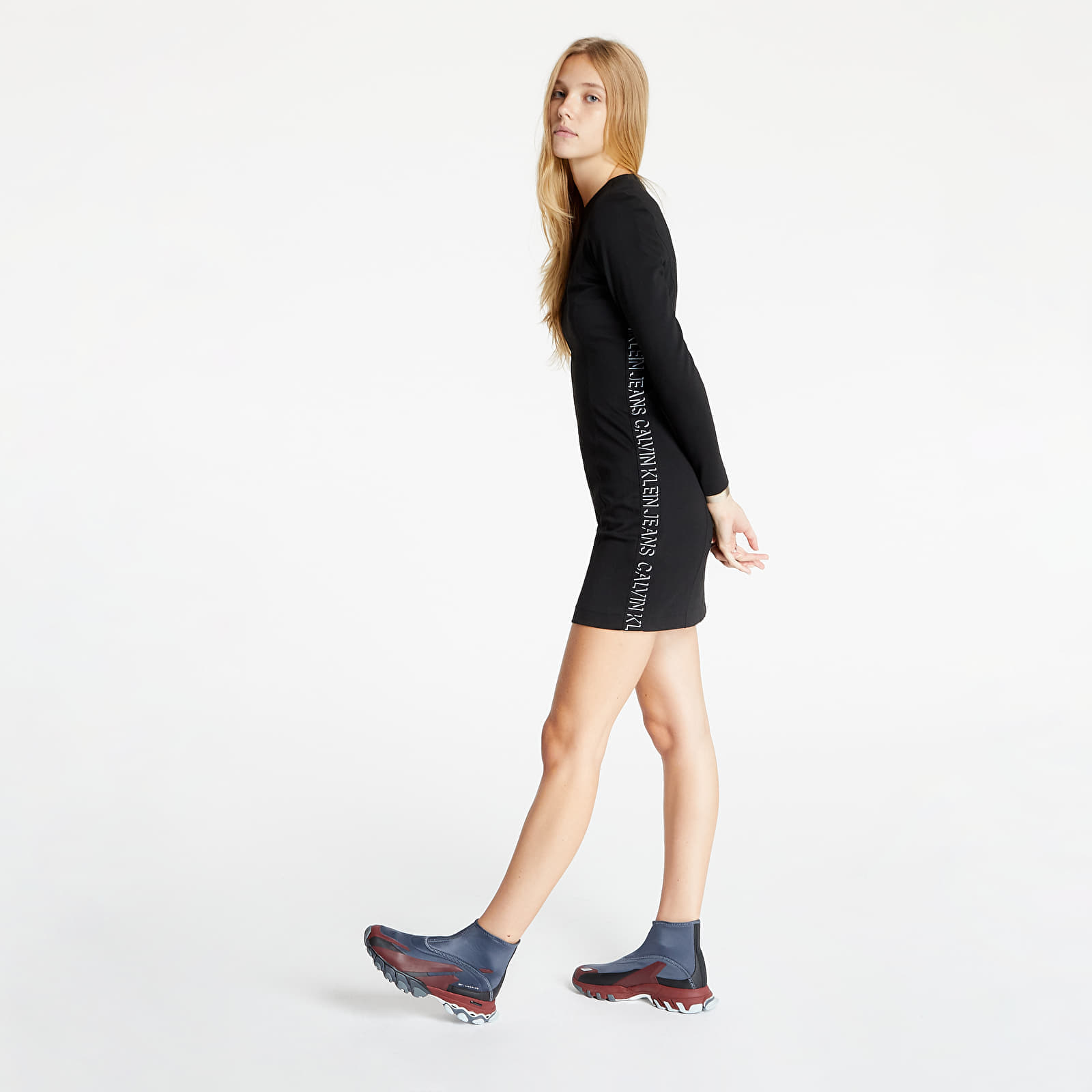 Dresses CALVIN KLEIN JEANS Milano Side Logo Tape Dress Ck Black