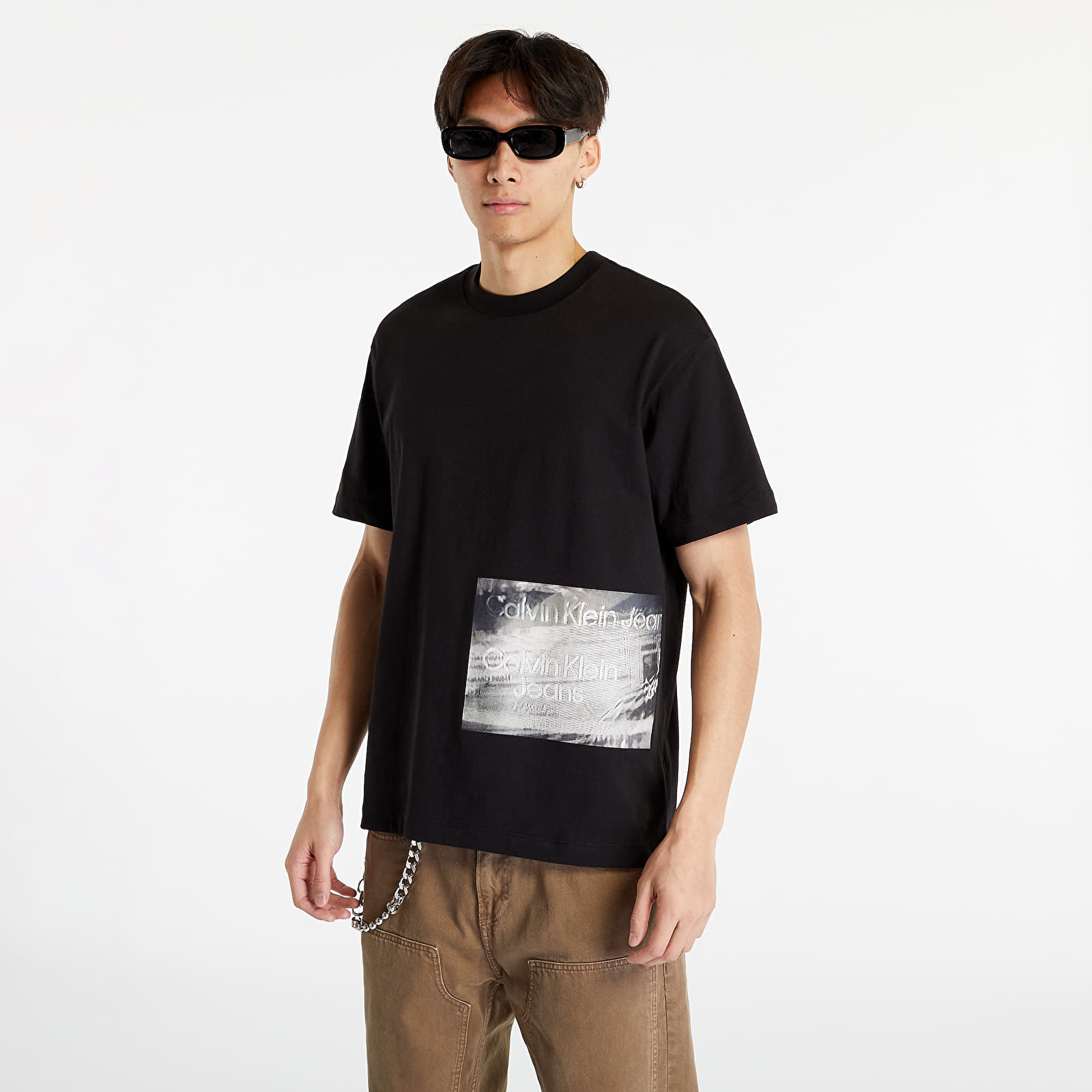 T-shirts CALVIN KLEIN JEANS Motion Blur Photoprint Short Sleeve T-Shirt Black