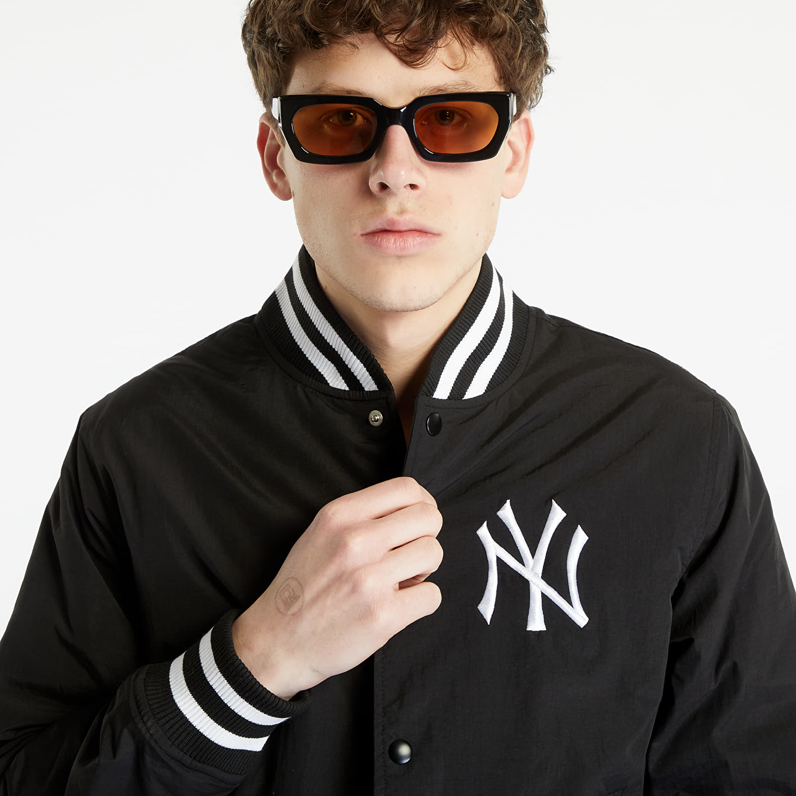 Kurtki New Era New York Yankees MLB Team Logo Bomber Jacket Black