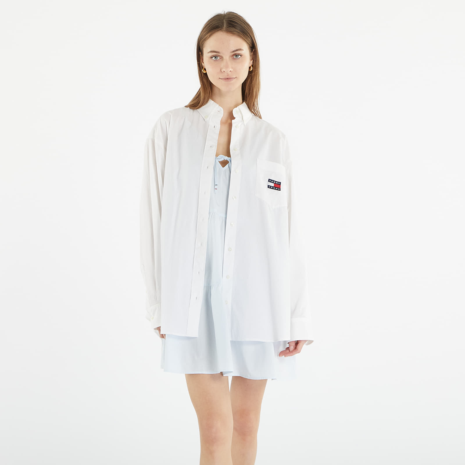 Tricouri TOMMY JEANS Super Oversized Shirt White