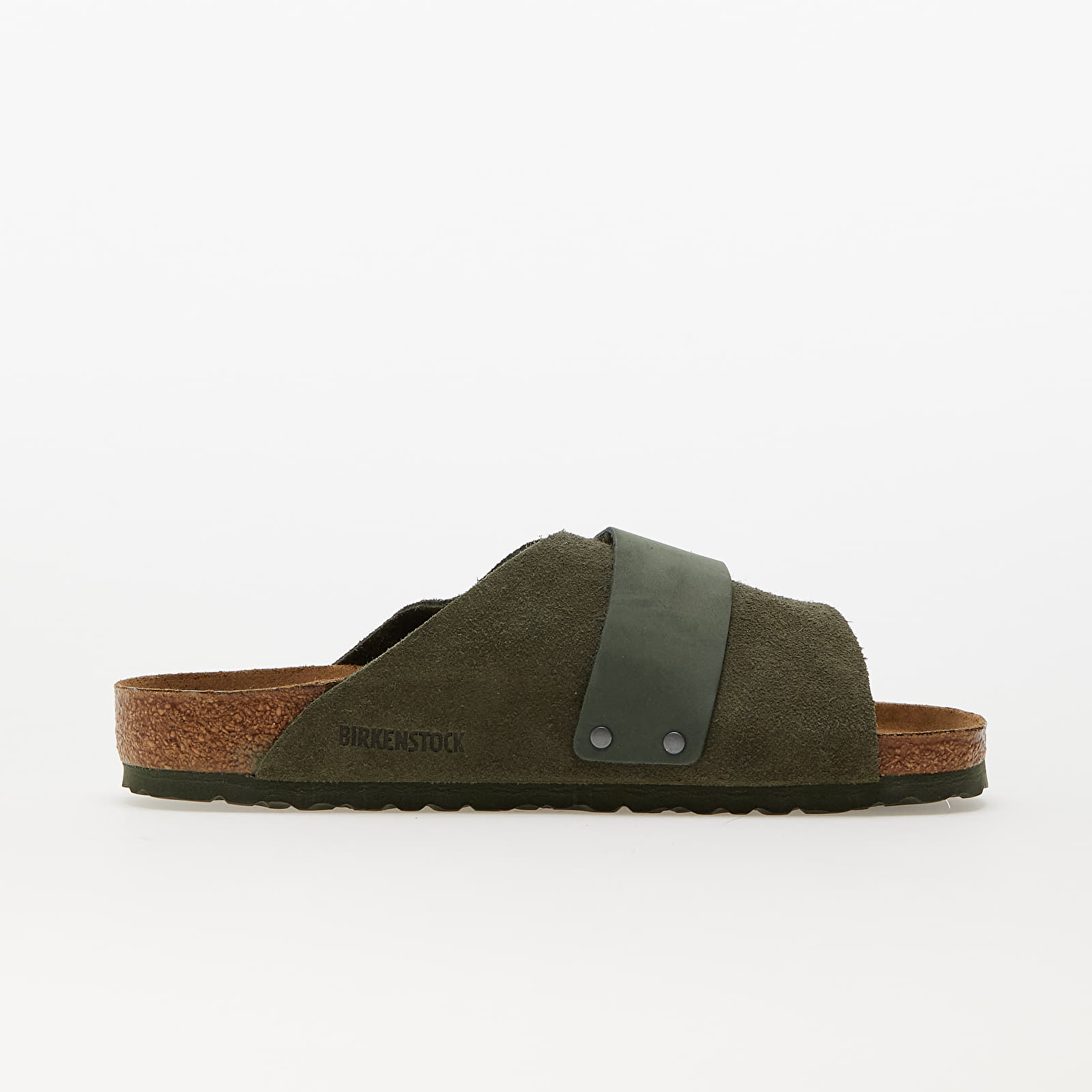 Joggesko og sko for menn Birkenstock Kyoto Velvet Leather Nubuck Thyme