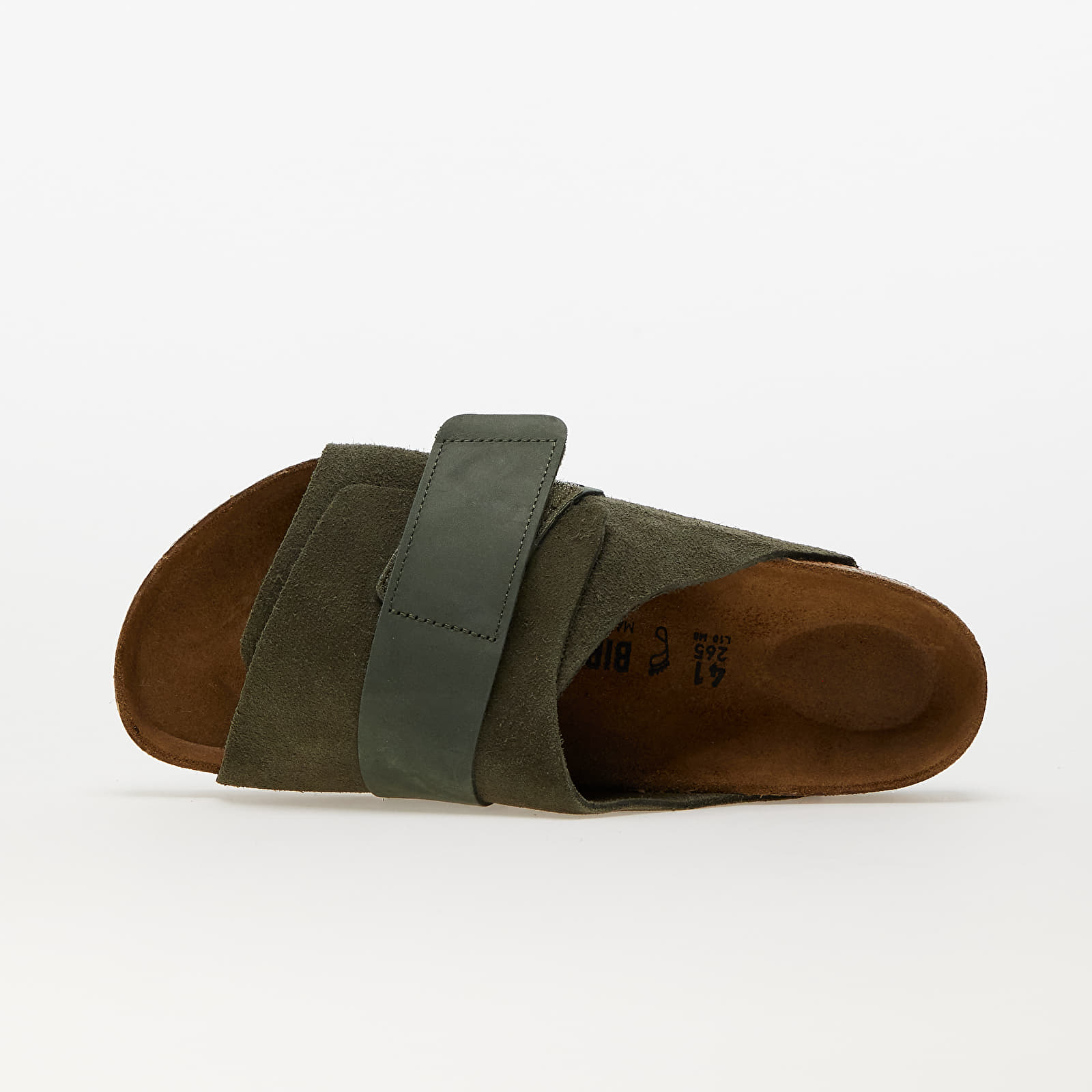 Joggesko og sko for menn Birkenstock Kyoto Velvet Leather Nubuck Thyme