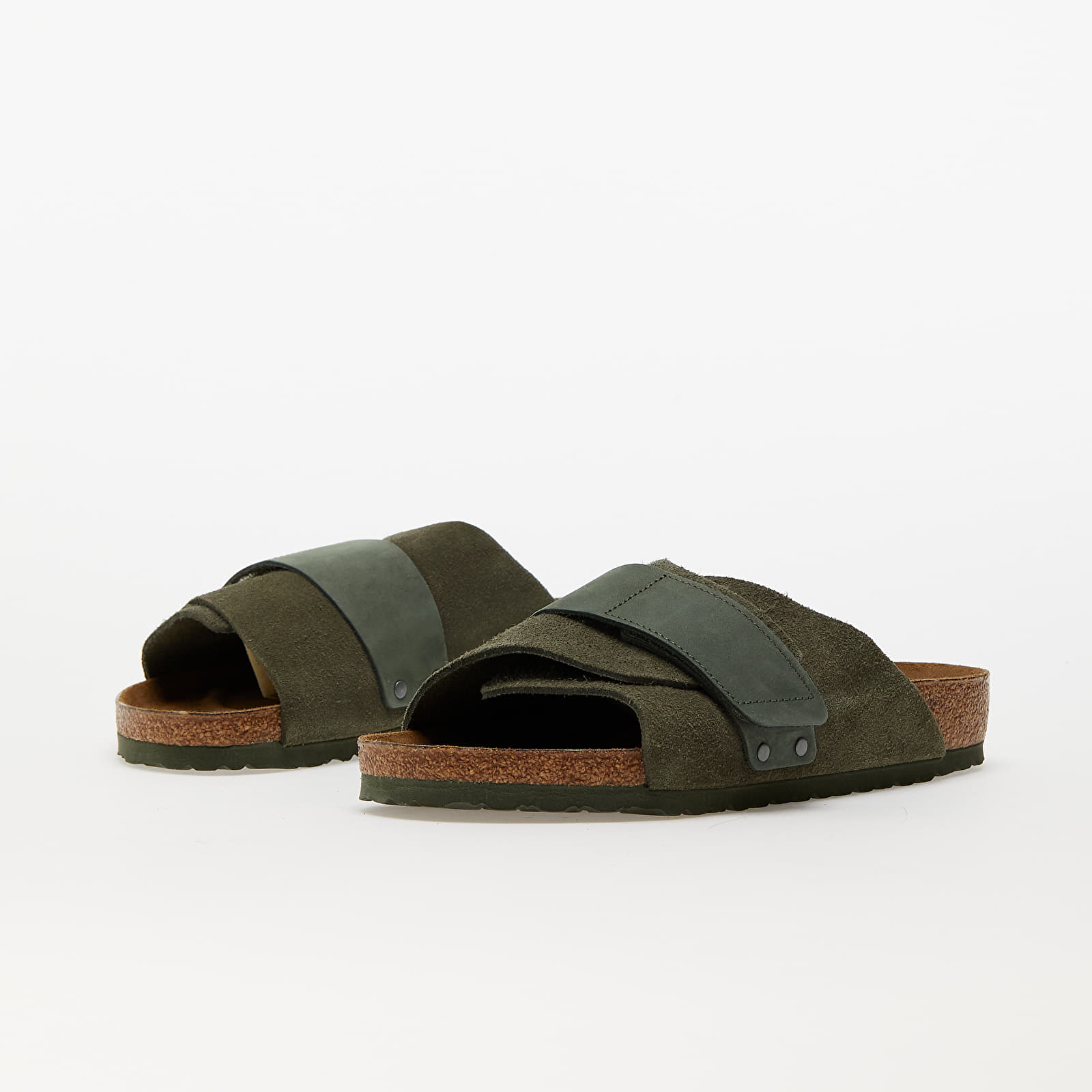Joggesko og sko for menn Birkenstock Kyoto Velvet Leather Nubuck Thyme
