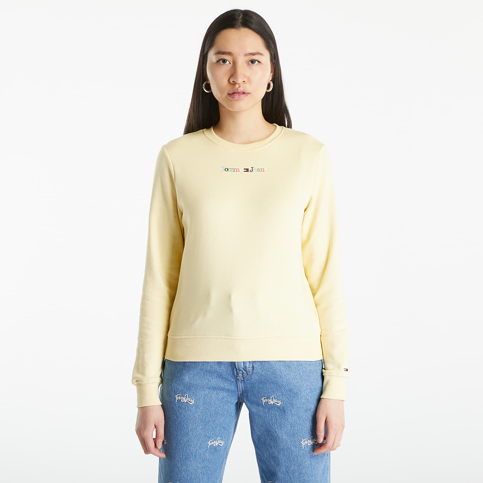 Pulóverek Tommy Jeans Regular Color Serif Sweatshirt Yellow