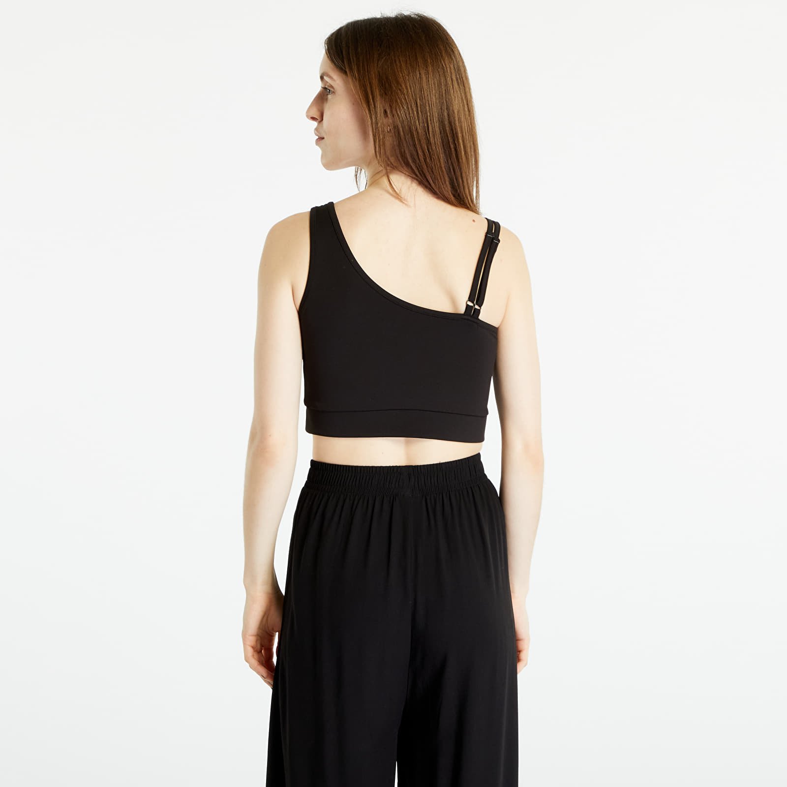 Podprsenky Urban Classics Ladies Recycled Asymmetrical Bra Black
