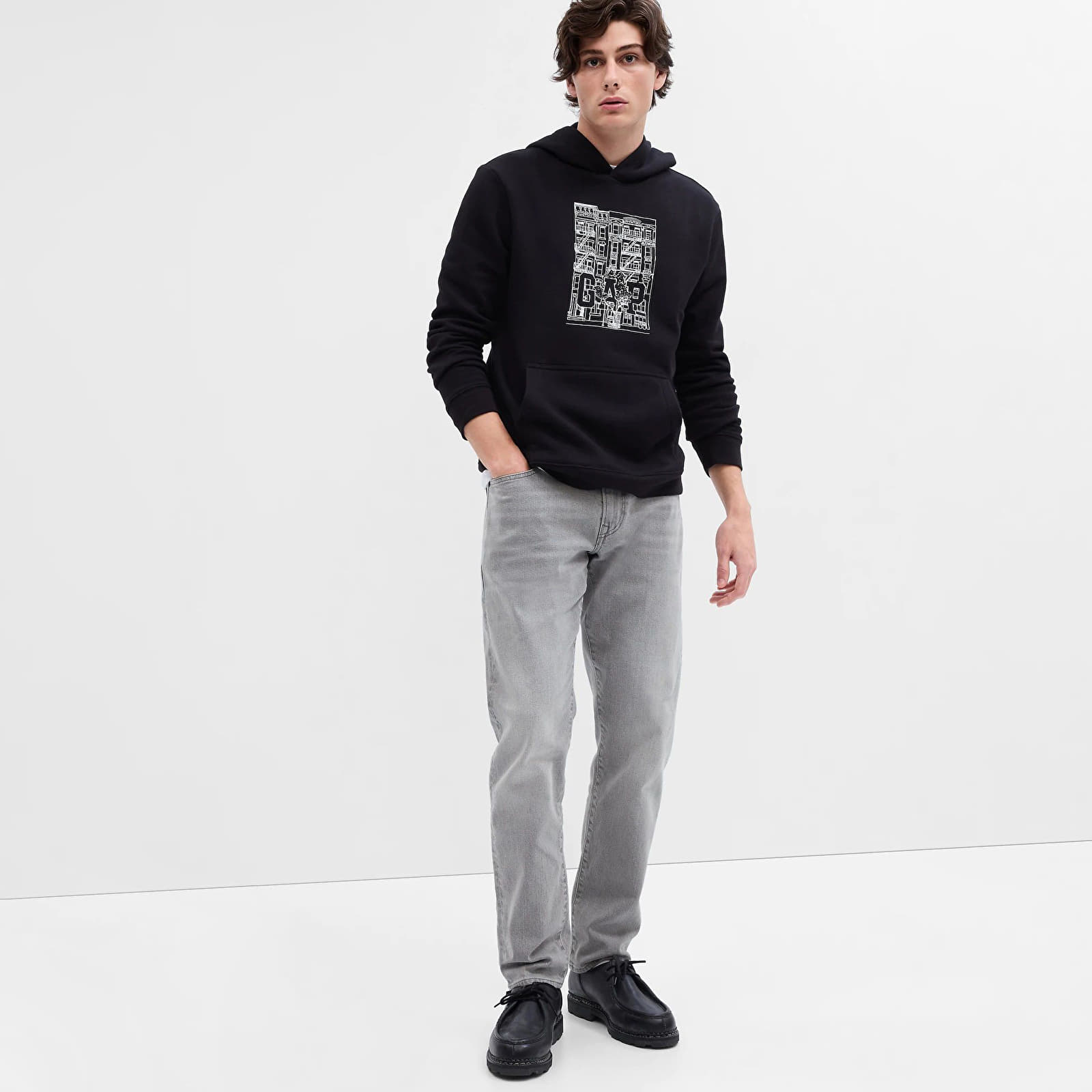Jeans GAP V-Straight Taper Grey Benton Grey Wash