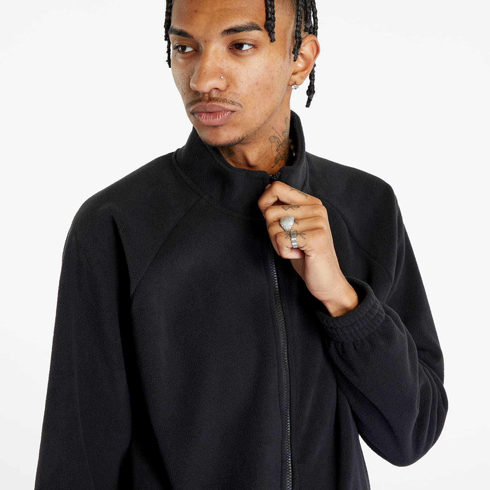 Adidas originals jacket with collegiate crest in best sale black teddy fleece