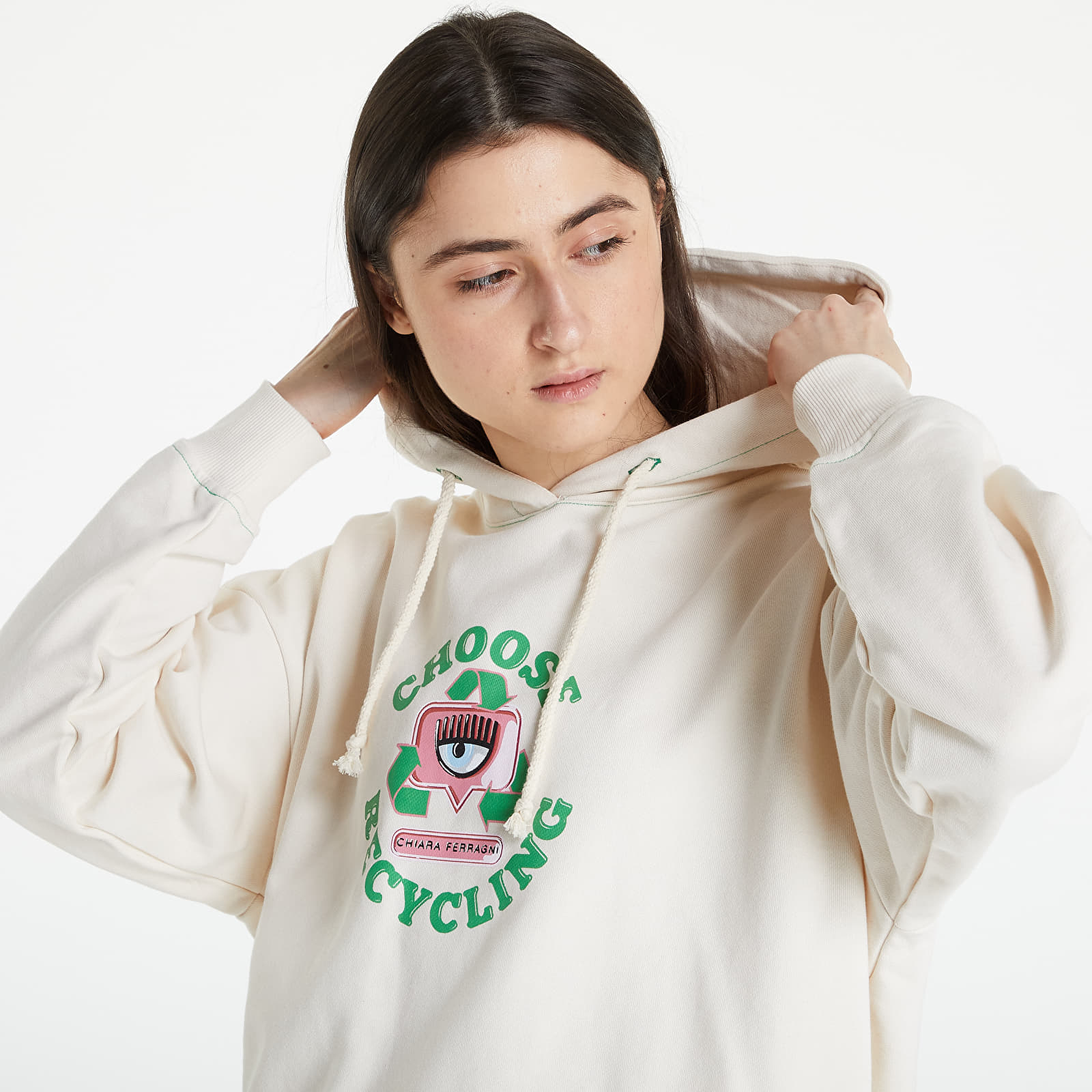 Bluzy Chiara Ferragni C Organic And Recycled Cotton Fleece Beige