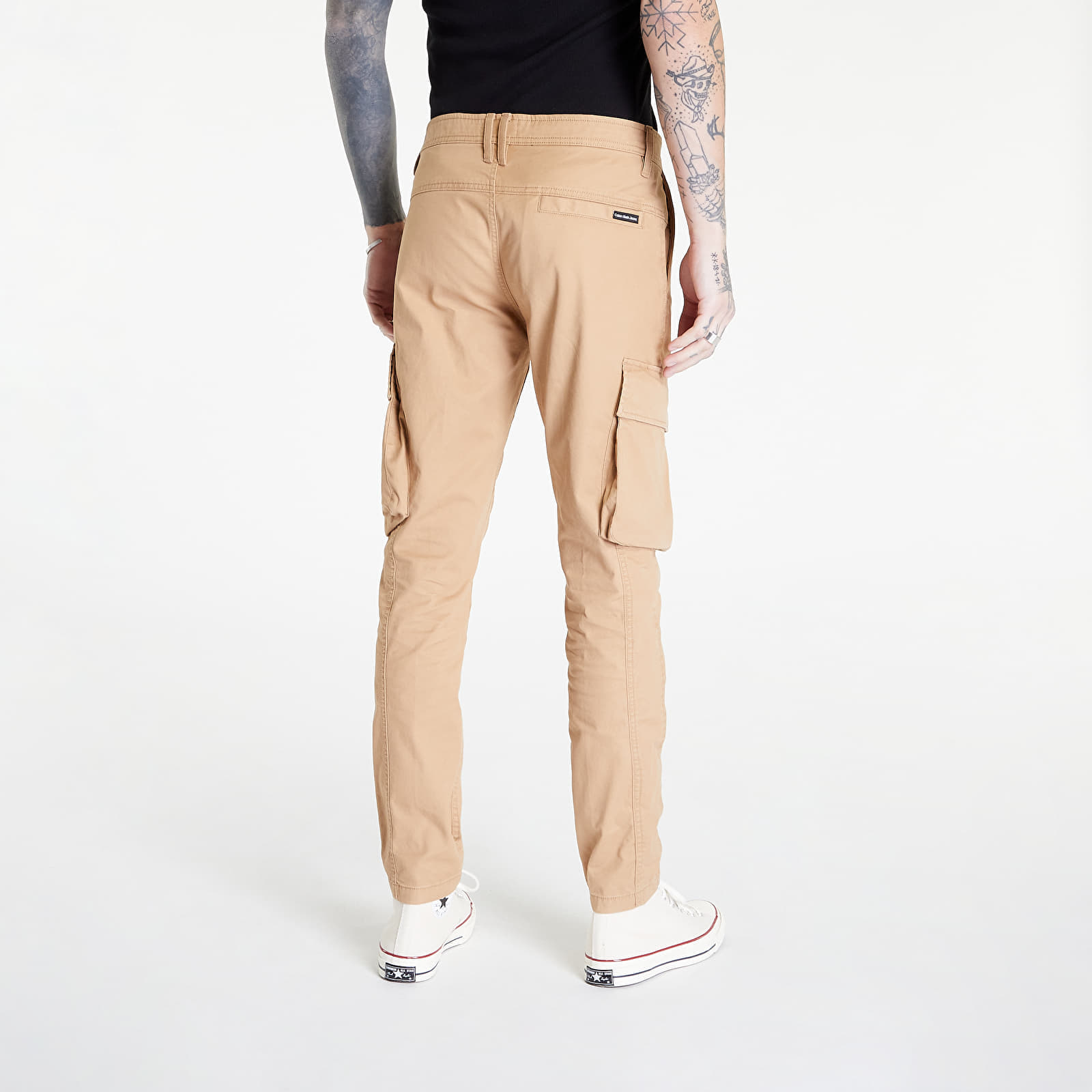 Cargo nohavice CALVIN KLEIN JEANS Skinny Washed Cargo Timeless Camel
