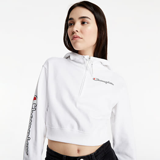 White champion sales crop hoodie