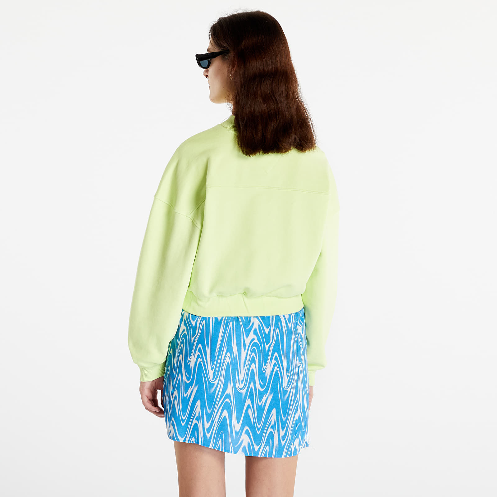 Mikiny Tommy Jeans Boxy Crop Xs Badge Hoodie Light Citrus