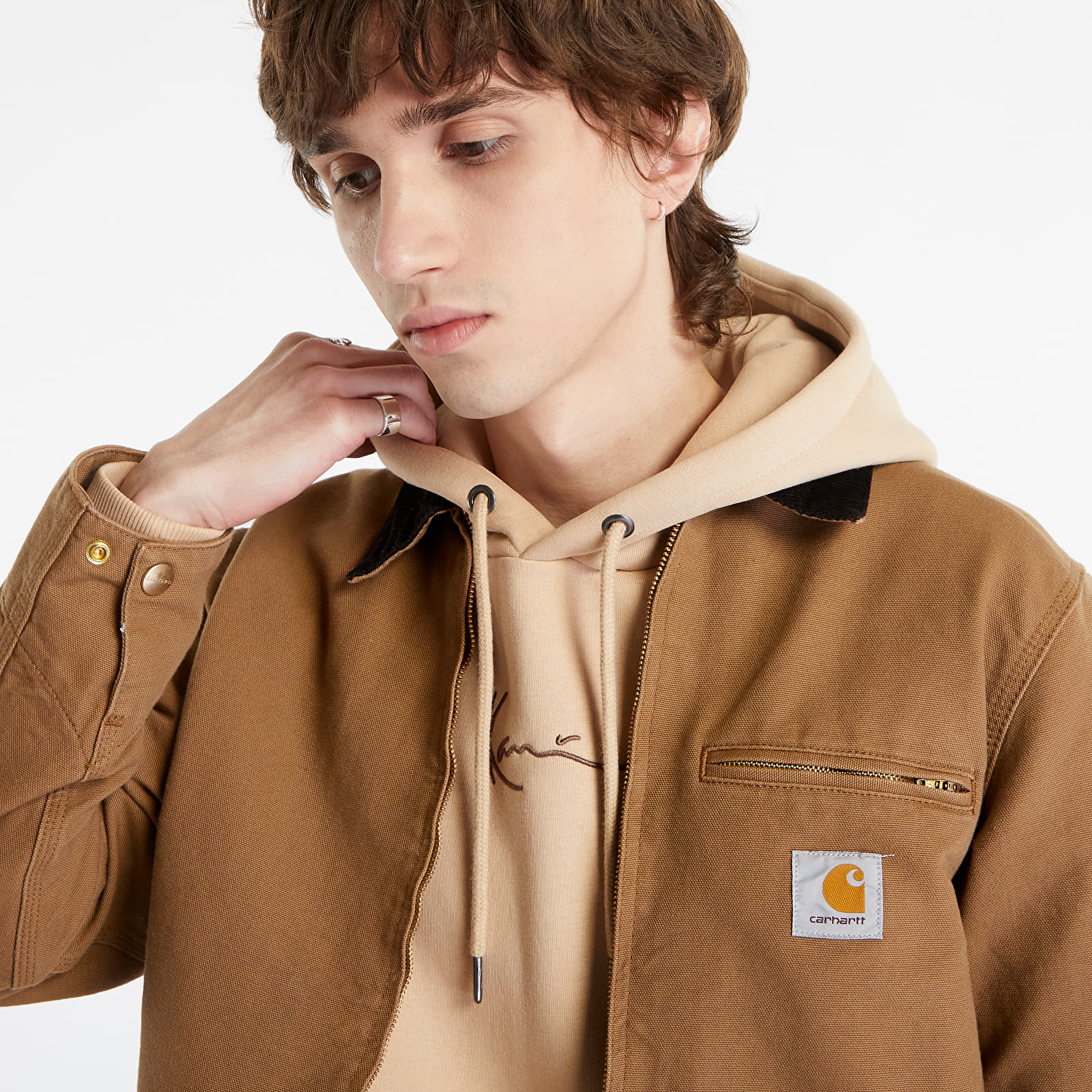 Vestes Carhartt WIP OG Detroit Jacket UNISEX Deep Hamilton Brown/ Black