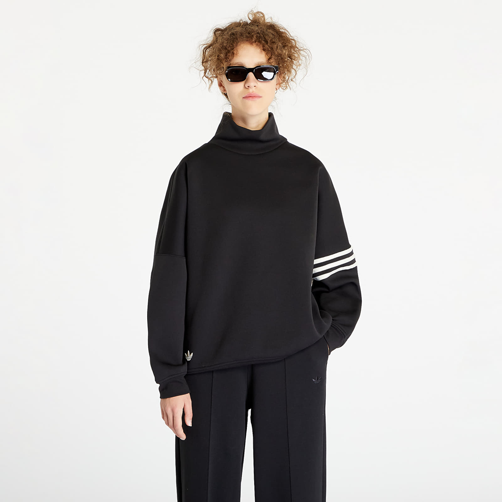 Vêtements femmes adidas Originals Adicolor Oversized High Neck Sweatshirt Black