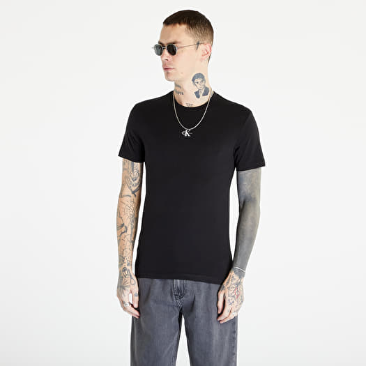 T-shirts CALVIN KLEIN JEANS Micro Monologo Tee S/S Knit Top Black | Queens