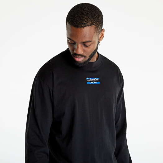T Shirts CALVIN KLEIN JEANS Transparent Stripe Long sleeve T Shirt Black Queens