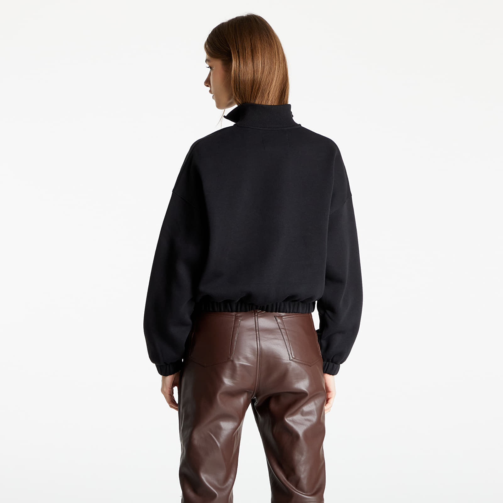 Mikiny CALVIN KLEIN JEANS Micro Flock Half Zip Ck Black