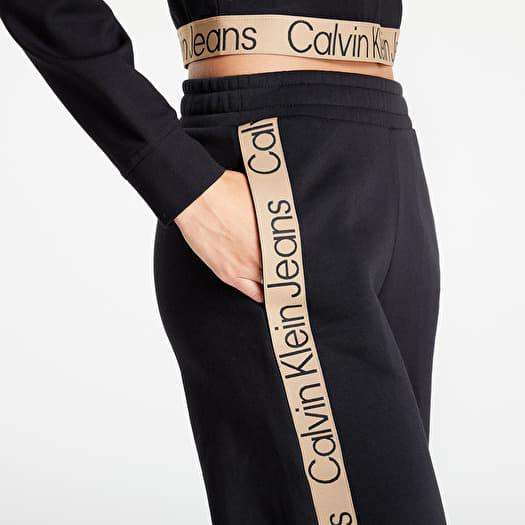 Pants | Pants Black Logo CALVIN Joggers Tape KLEIN Jogger Queens JEANS