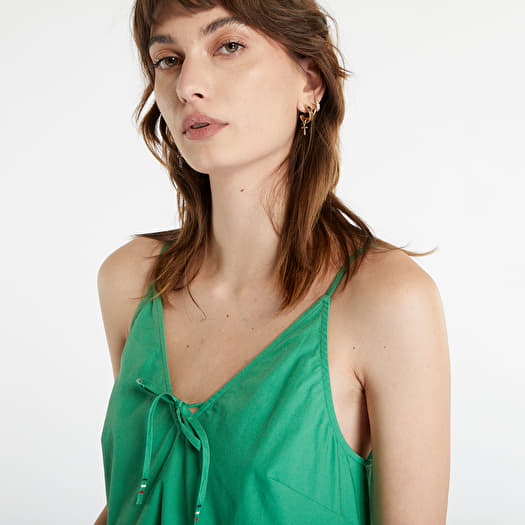 Φορέματα TOMMY JEANS Poplin Tiered Strappy Dress Coastal Green