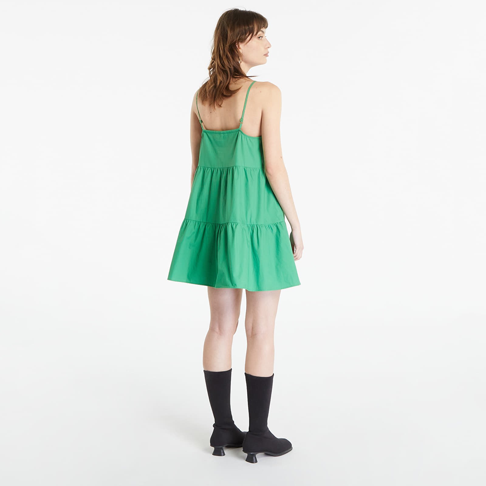 Платья TOMMY JEANS Poplin Tiered Strappy Dress Coastal Green