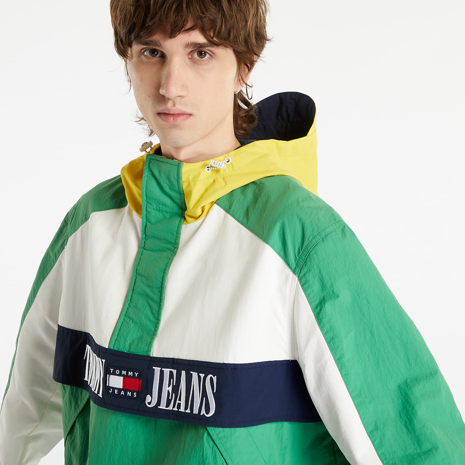 Windbreakers TOMMY JEANS Archive Oversized Popover Chicago Windbreaker Coastal Green Multi Queens