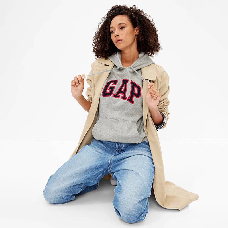 Sweatshirt GAP Logo Pullover Hoodie Light Heather Grey