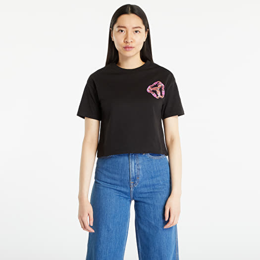 Black cropped graphic tee hot sale