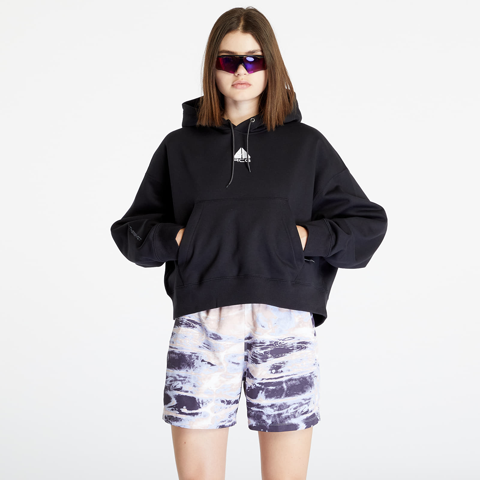 Mikiny Nike ACG Therma-FIT Women's "Tuff Knit" Fleece Hoodie Black/ Summit White