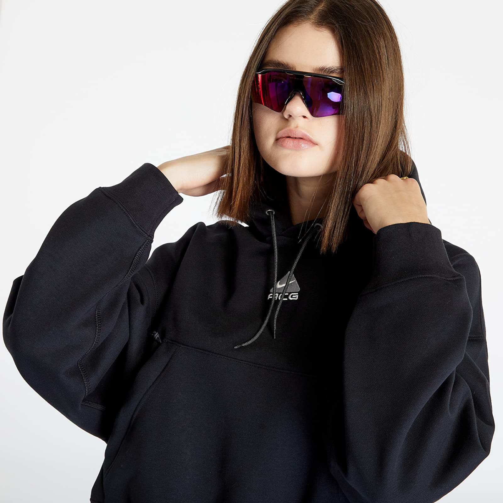 Mikiny Nike ACG Therma-FIT Women's "Tuff Knit" Fleece Hoodie Black/ Summit White