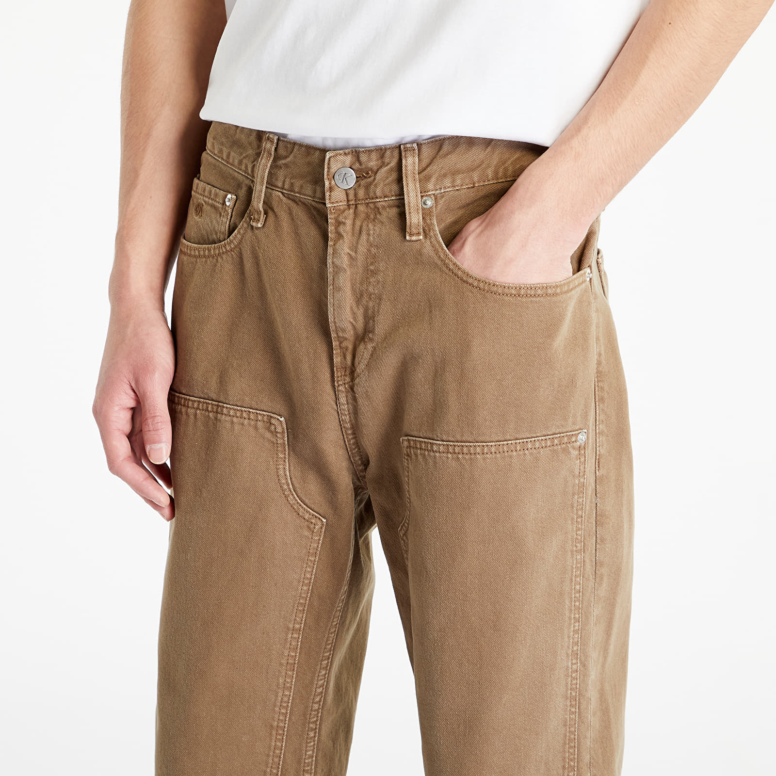 Džínsy CALVIN KLEIN JEANS 90S Straight Pants Brown