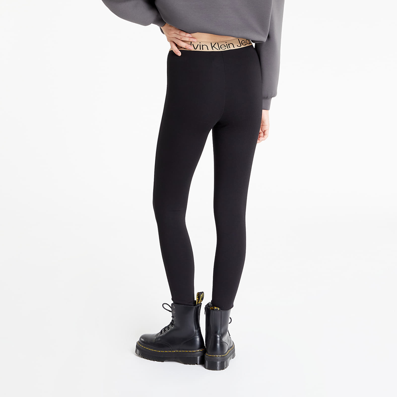 Calvin Klein Jeans COLOUR BLOCK LEGGING Preto - Entrega gratuita