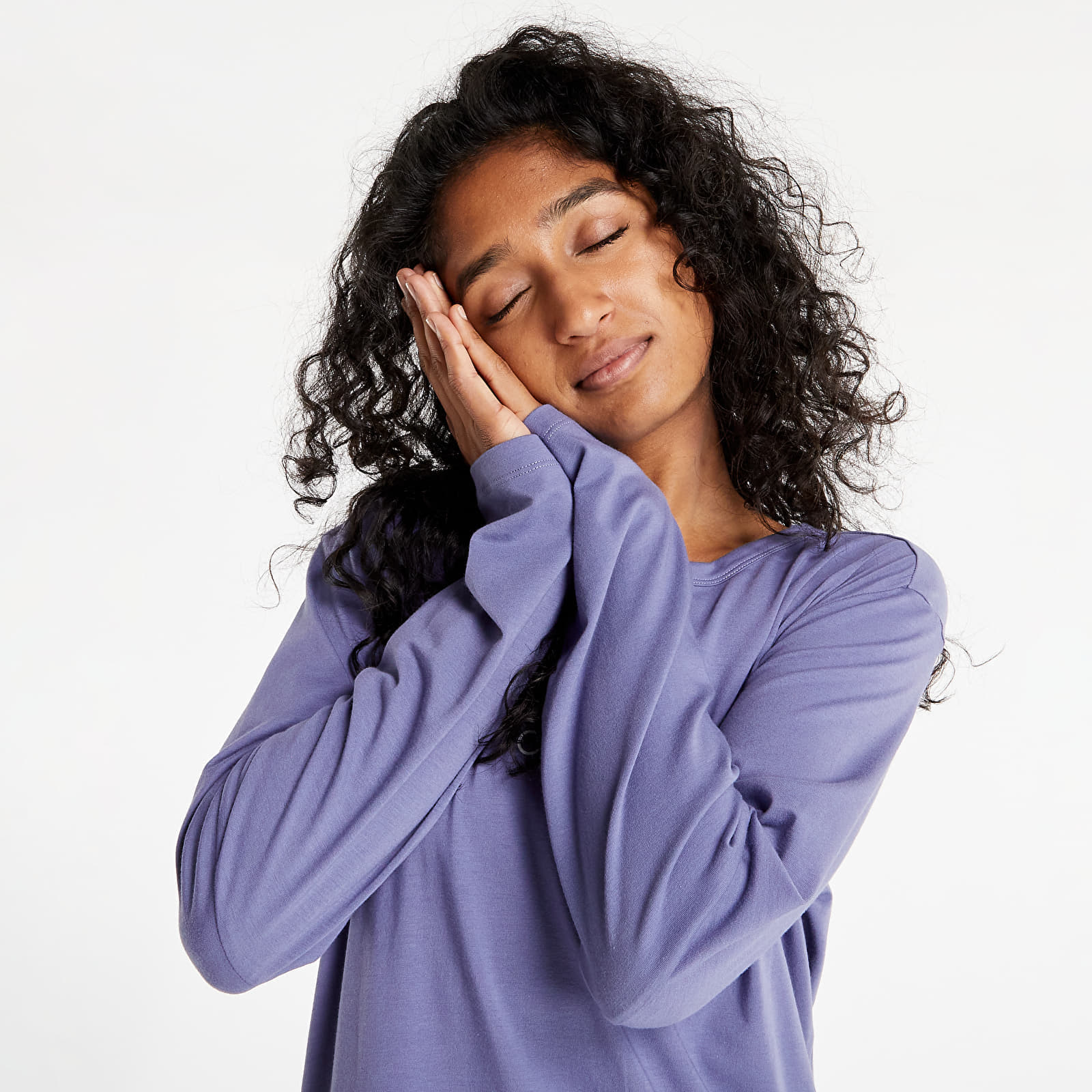 Pyžama Calvin Klein Structure Lounge L/S Nightshirt Purple
