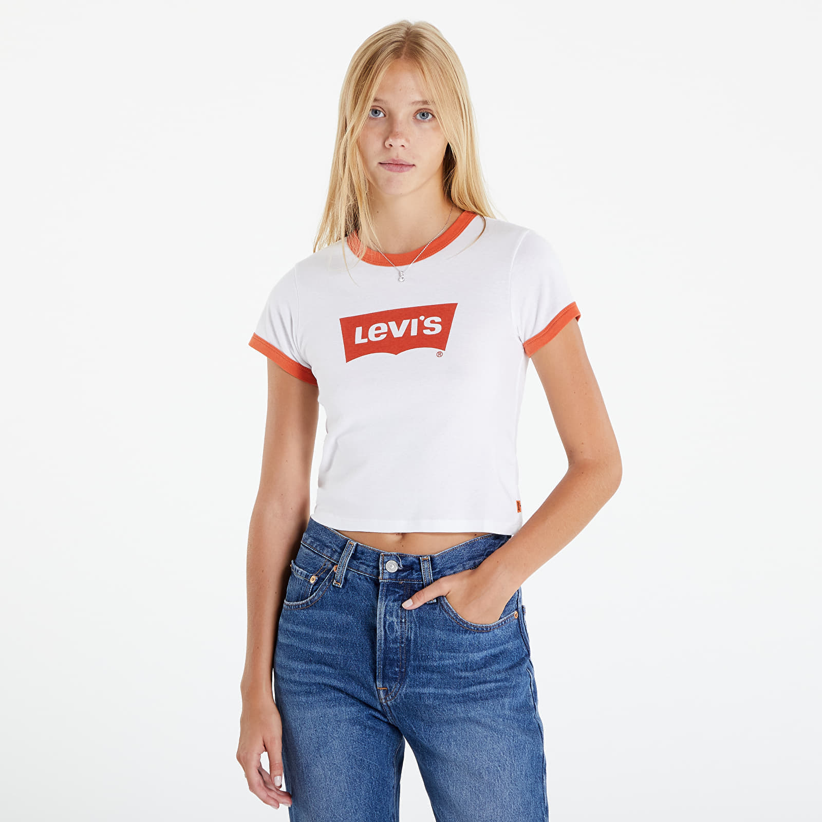 T-shirts Levi's ® Graphic Ringer Mini Tee White/ Orange