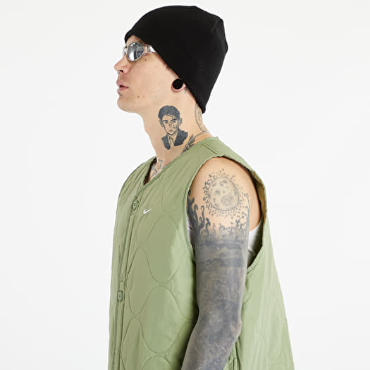 Vests Nike Life Men s Woven Insulated Military Vest Oil Green White Queens